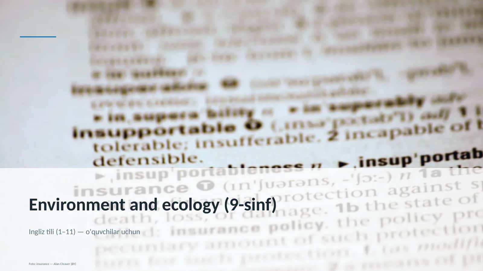 Environment and ecology (9-sinf)
