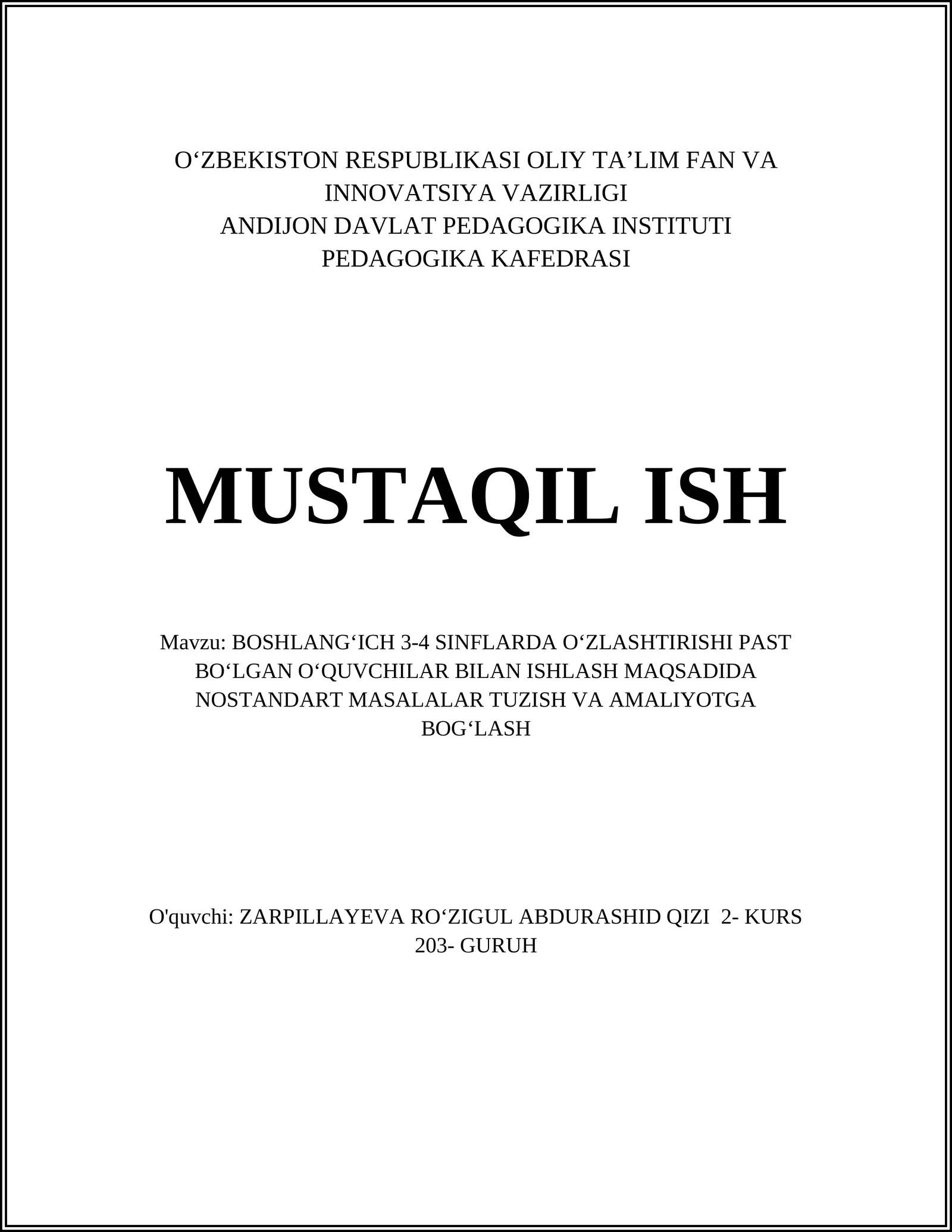 Matematik Mantiqiy Masalalar