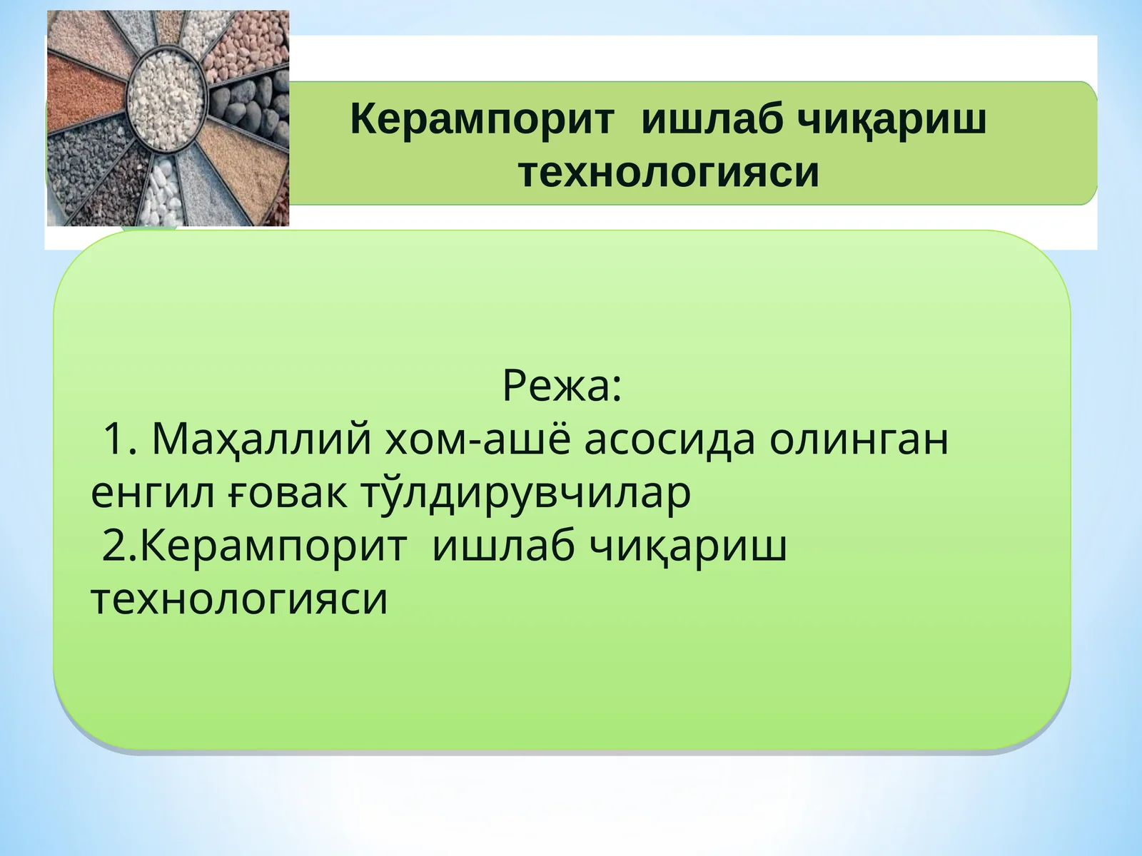 Керампорит ишлаб чиқариш технологияси