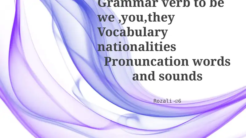Pronunciation: Words and sounds