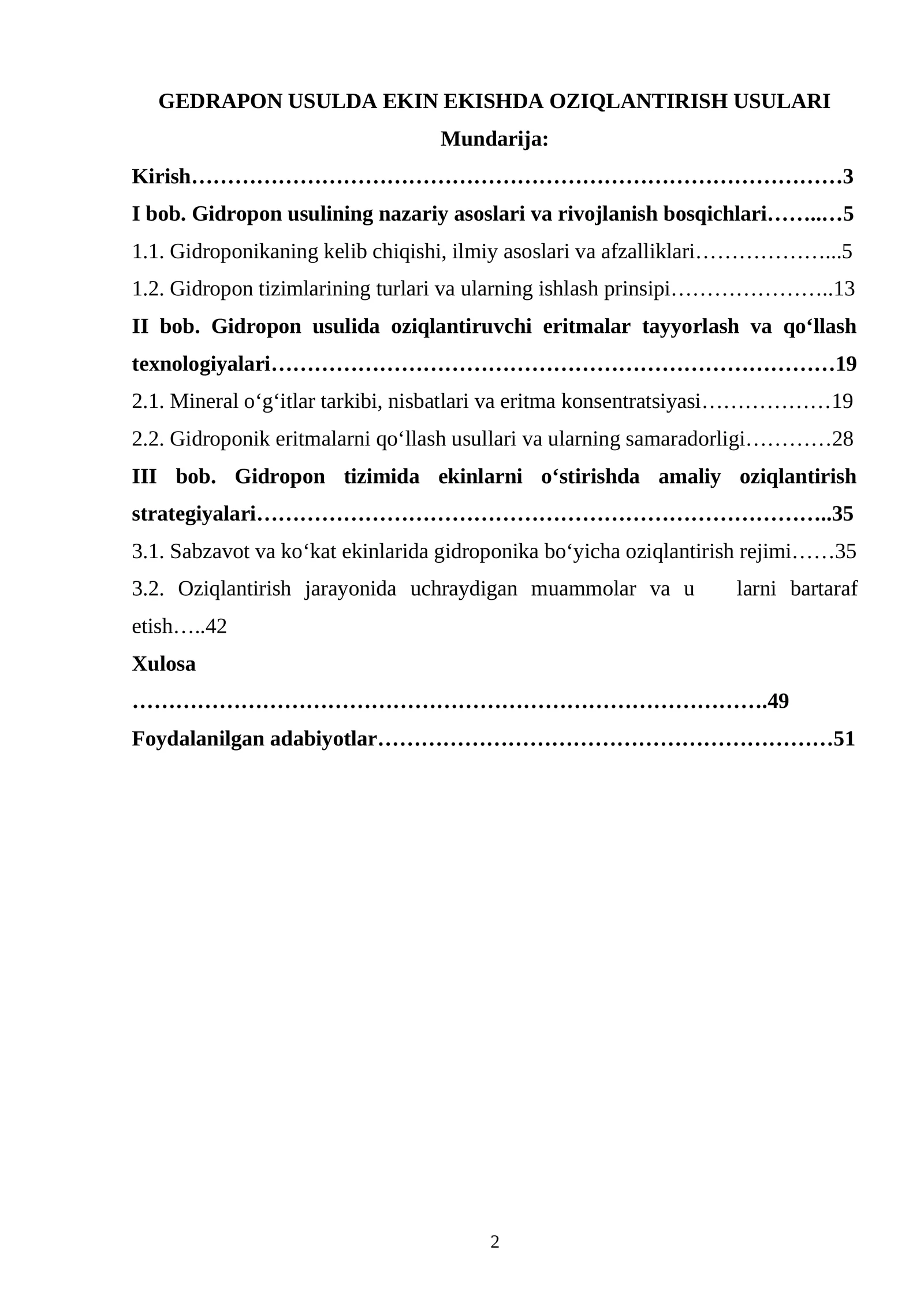 GEDRAPON USULDA EKIN EKISHDA OZIQLANTIRISH USULARI