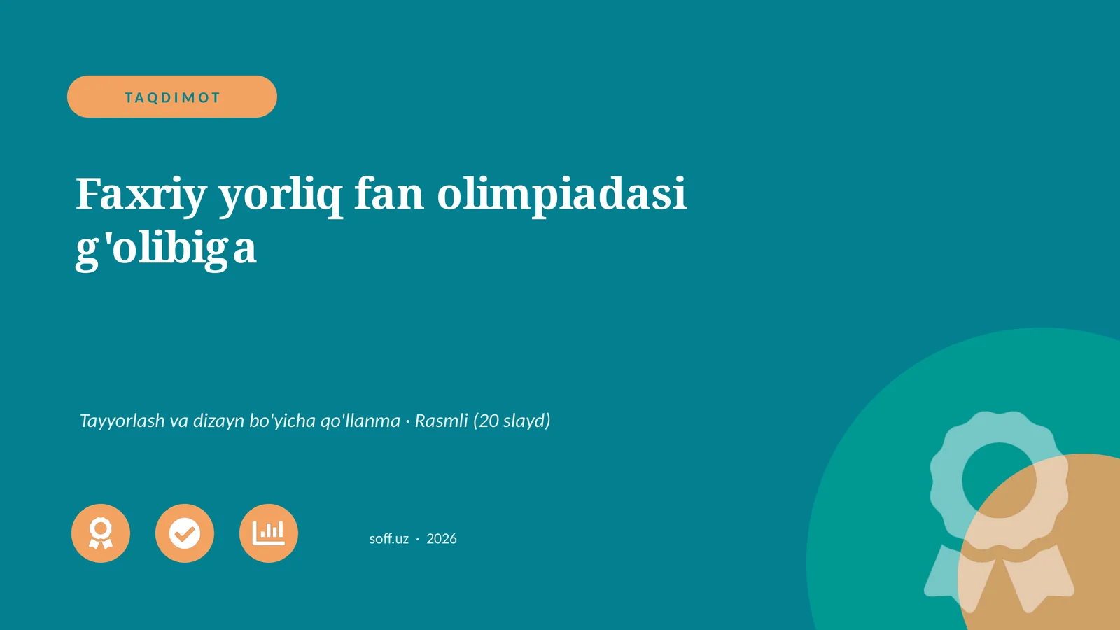Faxriy yorliq fan olimpiadasi g'olibiga