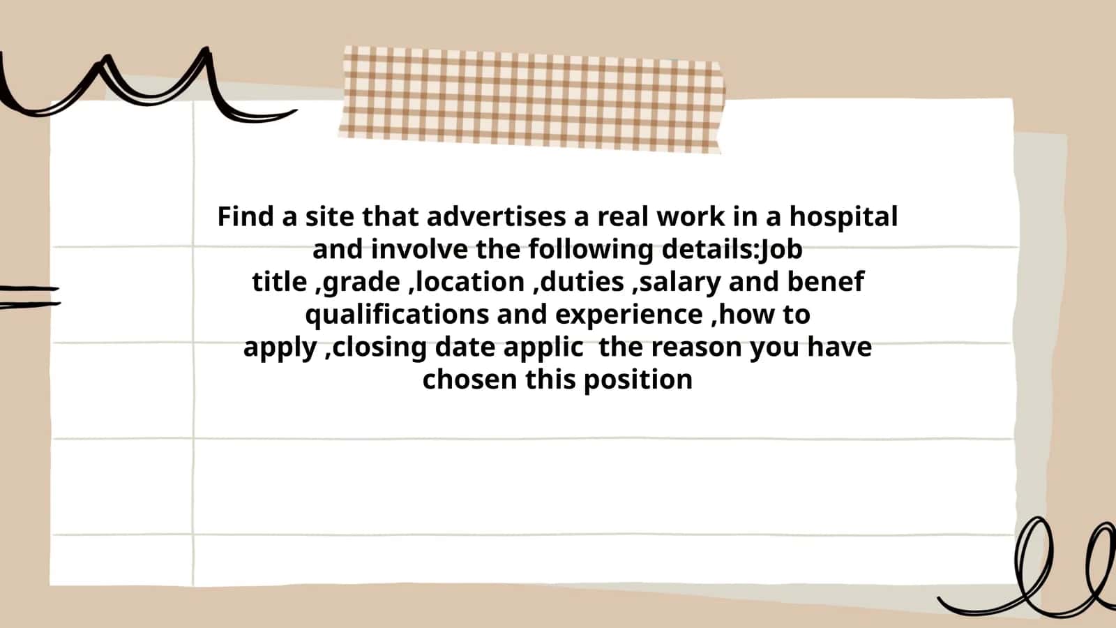 Real work in a hospital advertisement