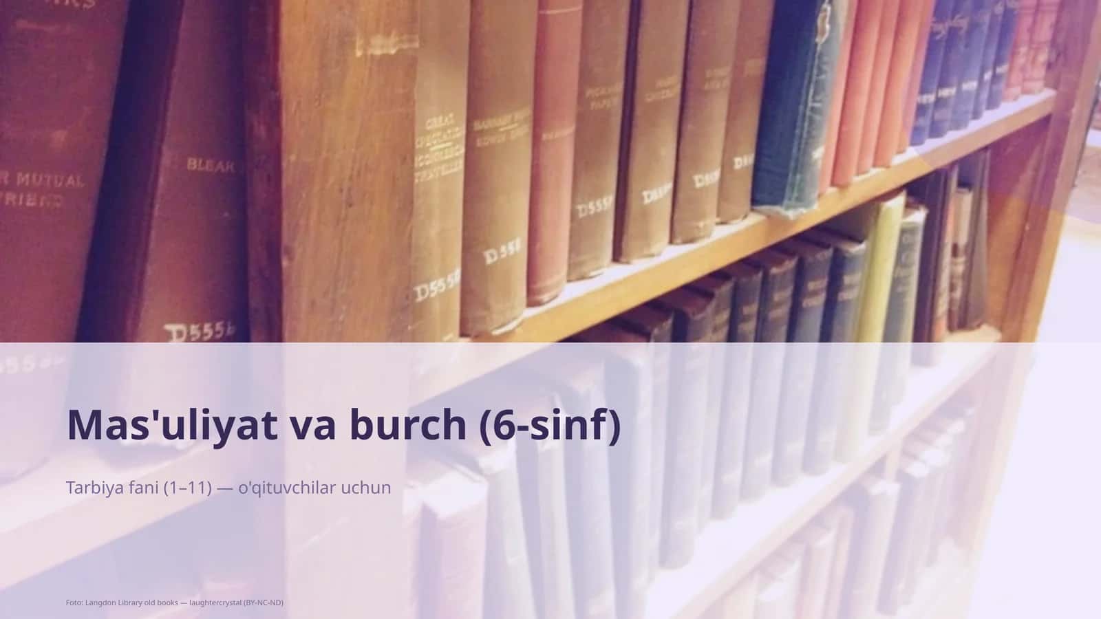 Mas'uliyat va burch (6-sinf)