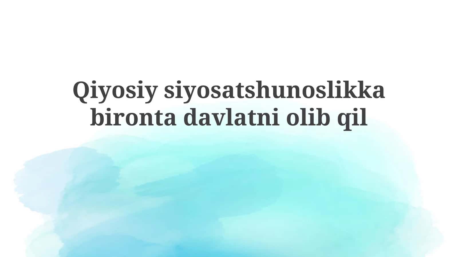 Siyosiy tizim va Konstitutsiyaviy asoslar