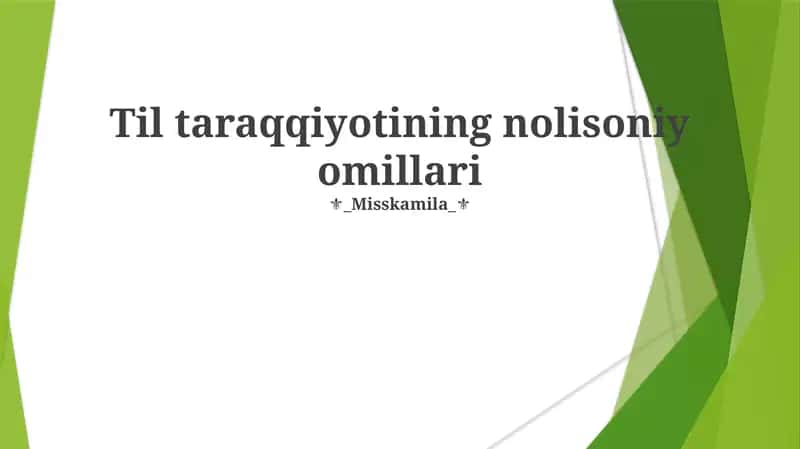 Til taraqqiyotining nolisoniy omillari