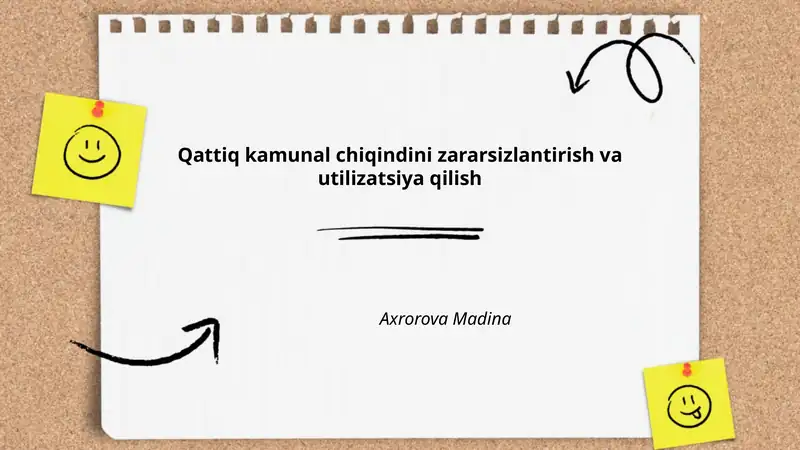 Qattiq kamunal chiqindini zararsizlantirish va utilizatsiya qilish