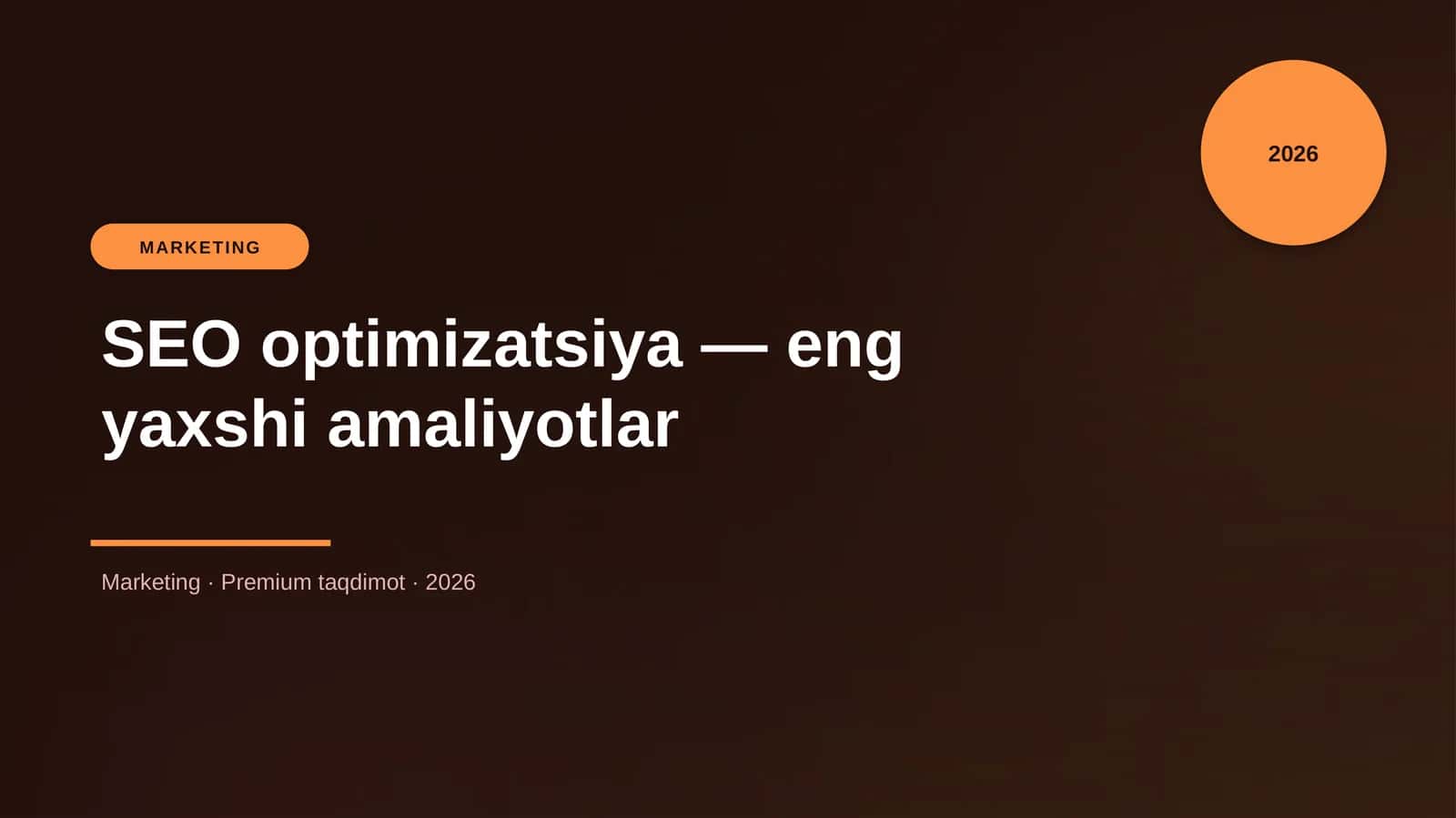SEO optimizatsiya — eng yaxshi amaliyotlar