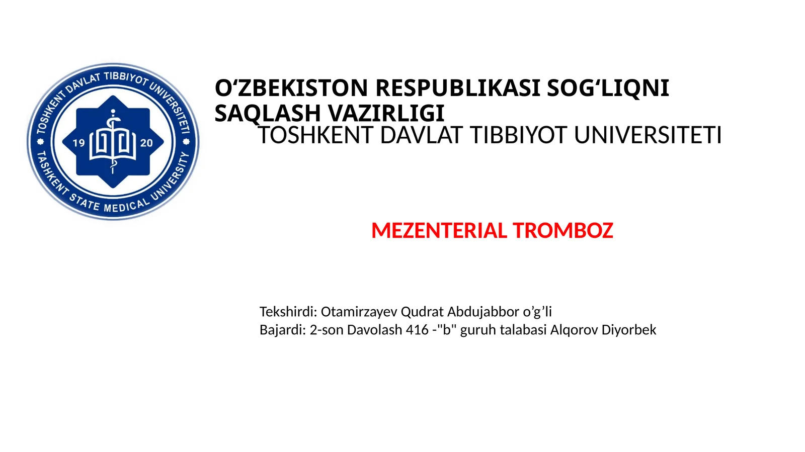 MEZENTERIALTROMBOZ