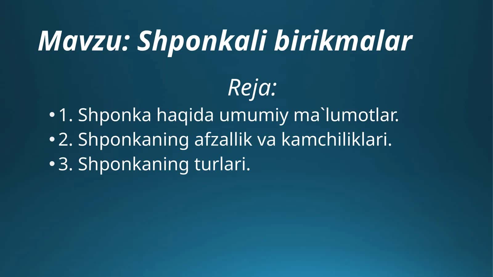 Shponkali birikmalar