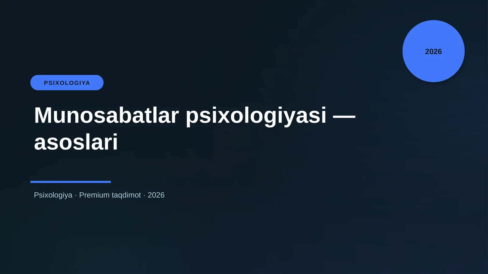 Munosabatlar psixologiyasi — asoslari