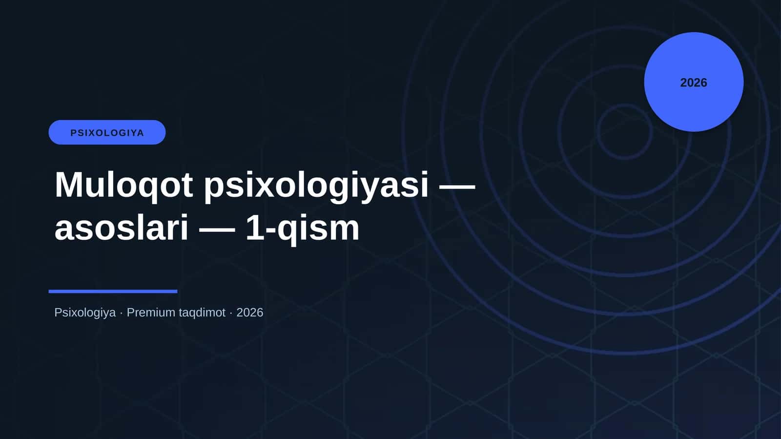 Muloqot psixologiyasi — asoslari — 1-qism