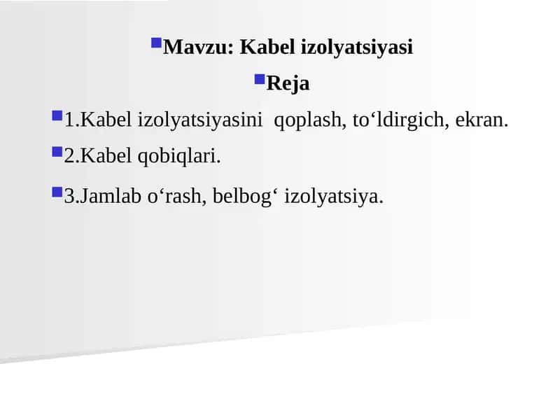 Kabel izolyatsiyasi
