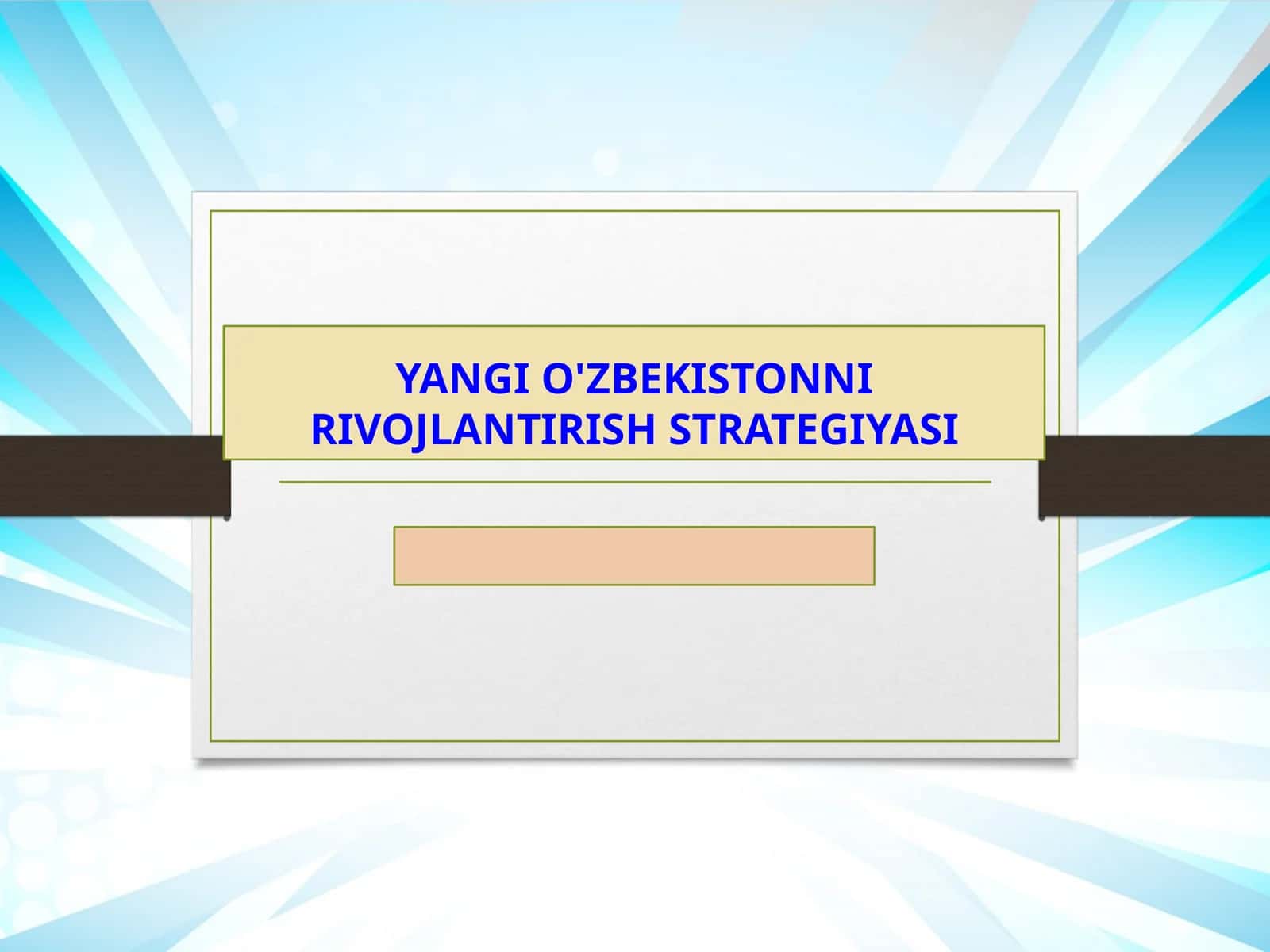 O'zbekistonni rivojlantirish strategiyasi