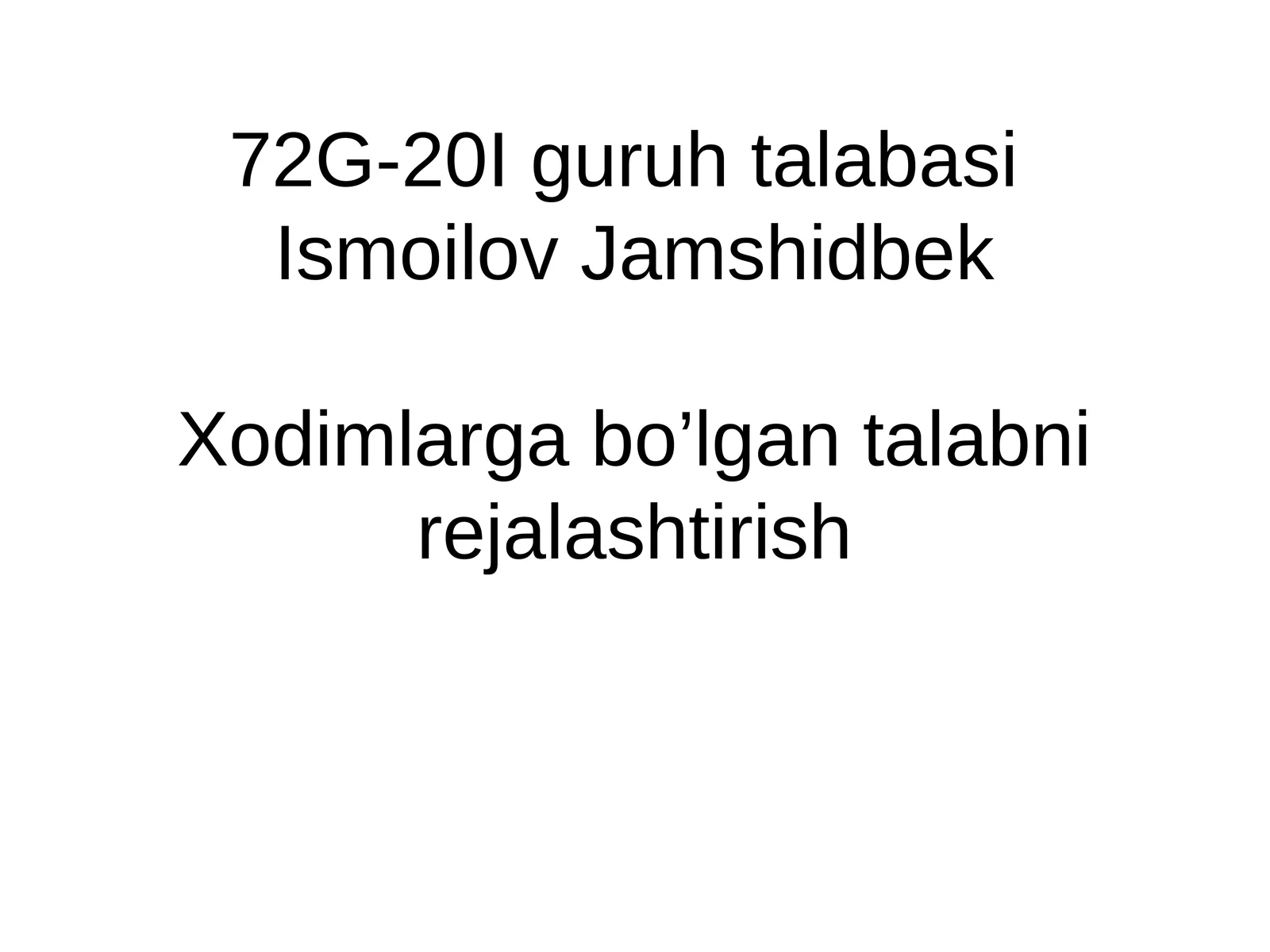 Xodimlarga bo’lgan talabni rejalashtirish