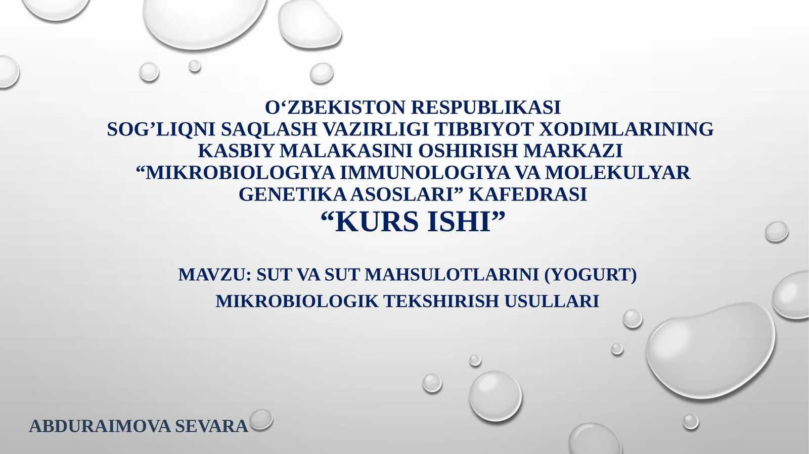 Oziq ovqat mahsulotlaridan yogurtni mikrobiologik tekshirish usullari