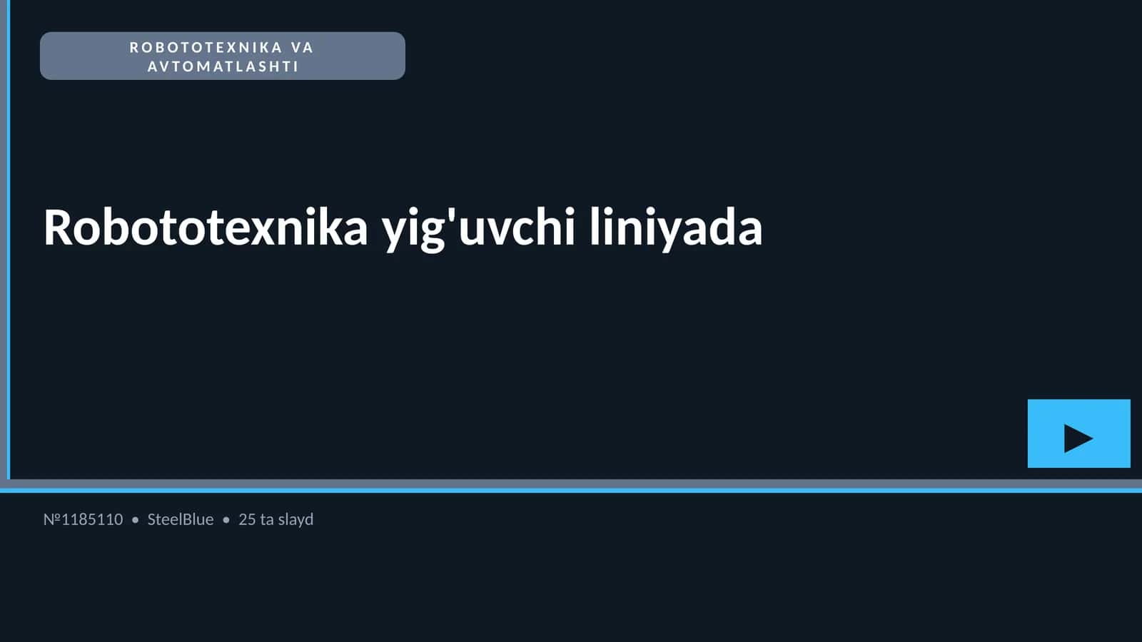 Robototexnika va avtomatlashtirish