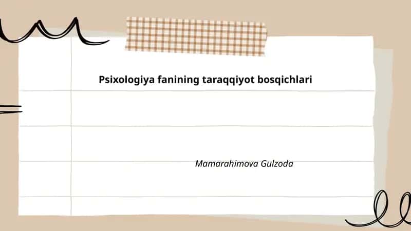 Psixologiya fanining taraqqiyot bosqichlari