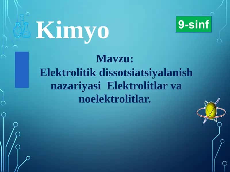 Elektrolitikdissotsiatsiyalanish nazariyasi