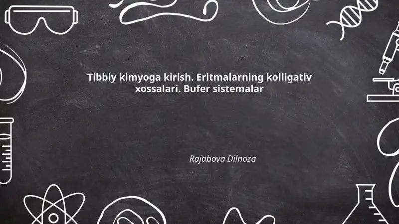 Tibbiy kimyoga kirish
