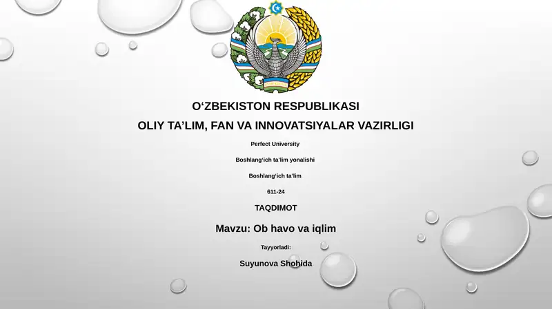 Ob havo va iqlim