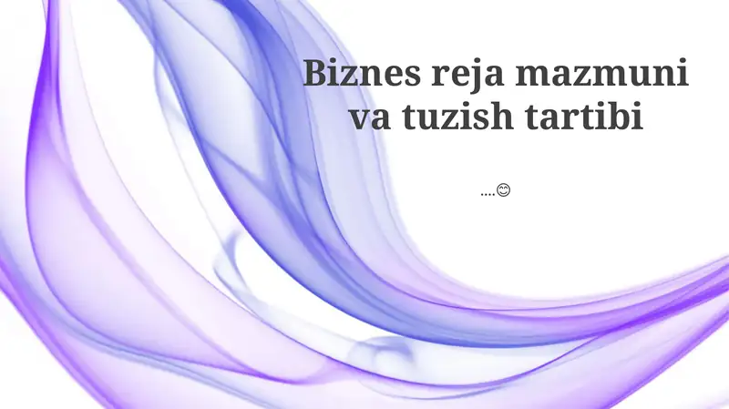 Biznes reja mazmuni va tuzish tartibi