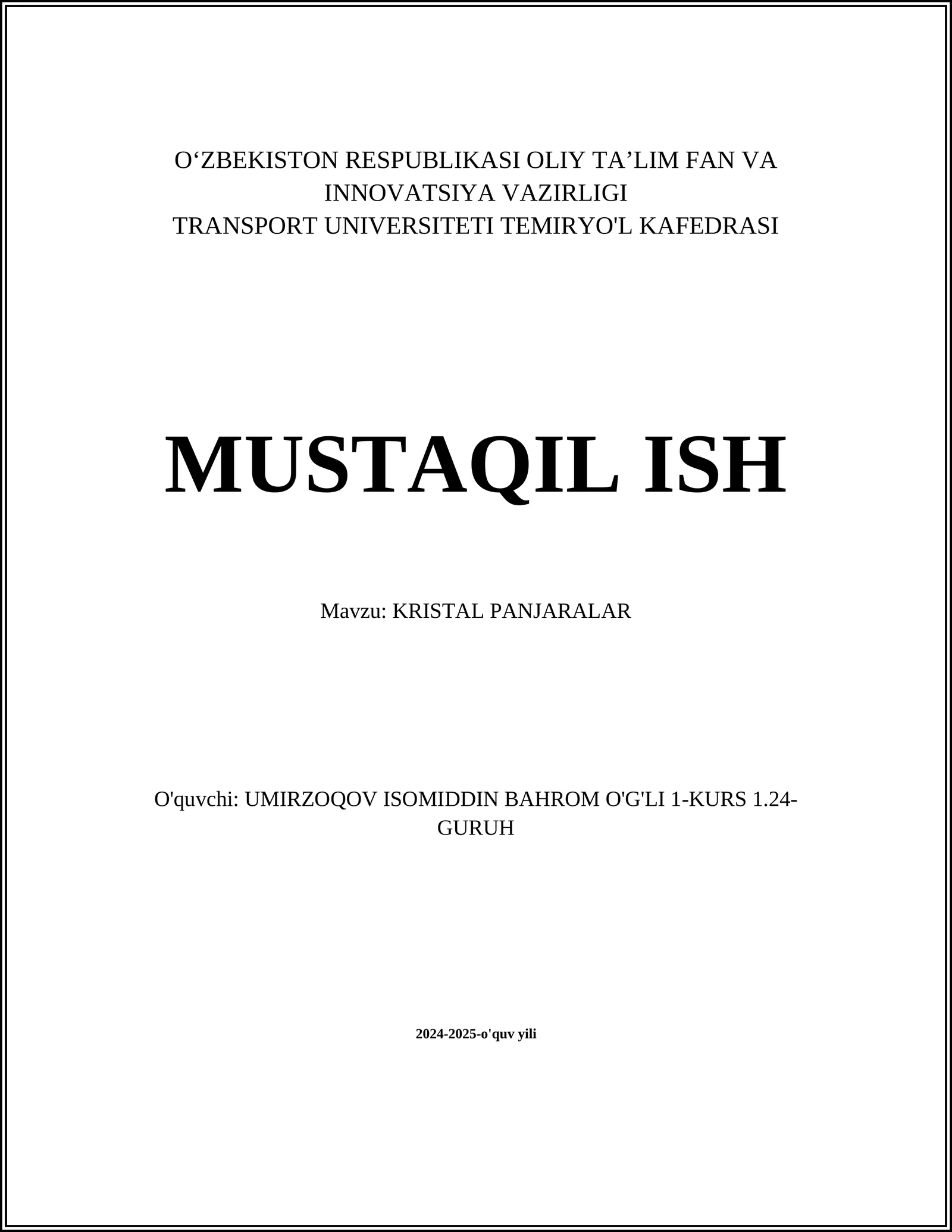 KRISTAL PANJARALAR
