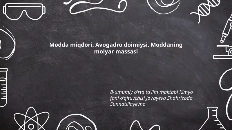 Modda miqdori va Avogadro doimiysi