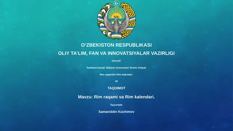 Rim raqamlari va Rim kalendari