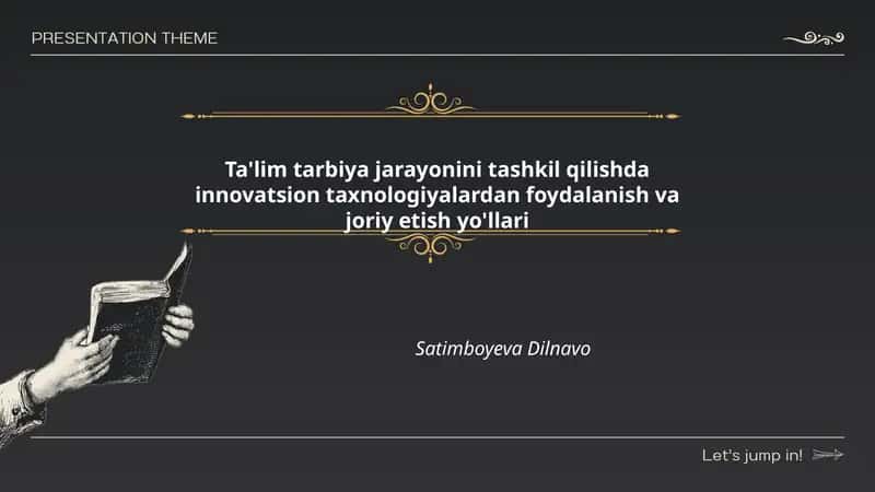 Ta'lim tarbiya jarayonini tashkil qilishda innovatsion taxnologiyalardan foydalanish va joriy etish yo'llari