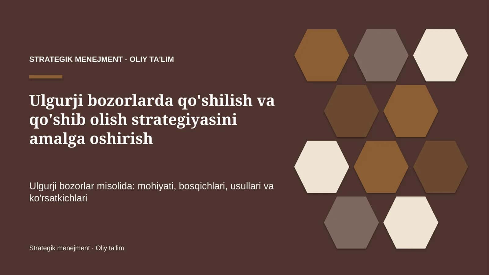 ulgurji bozorlarda qo'shilish va qo'shib olish strategiyasini amalga oshirish 7136