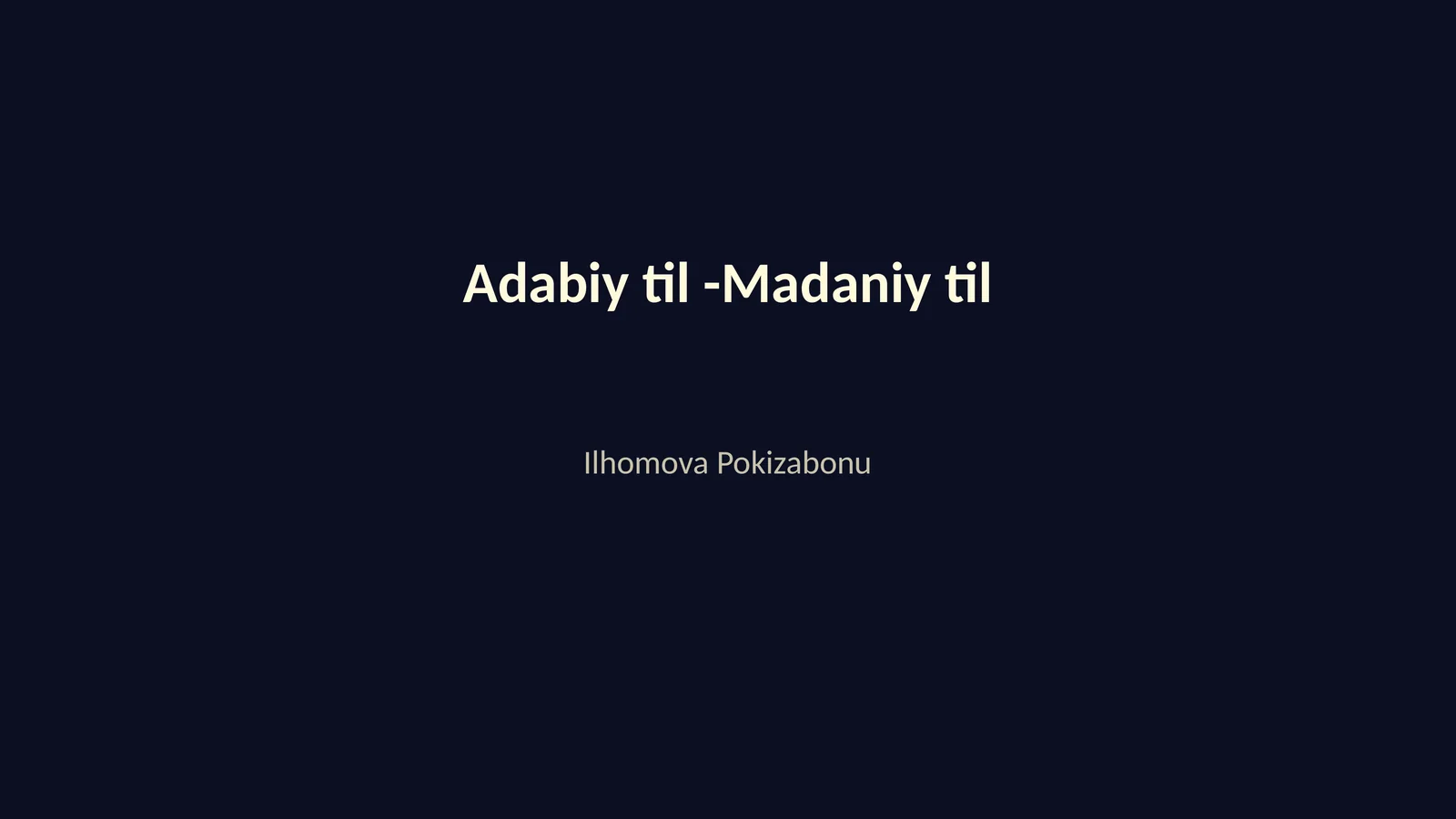 Adabiy til -Madaniy til