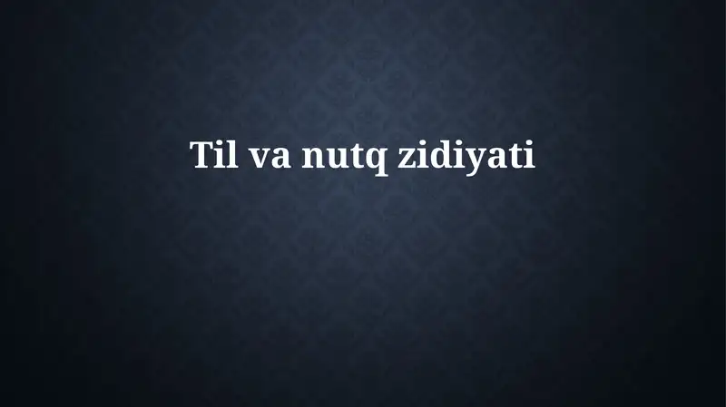 Til va Nutq Ziddiyati