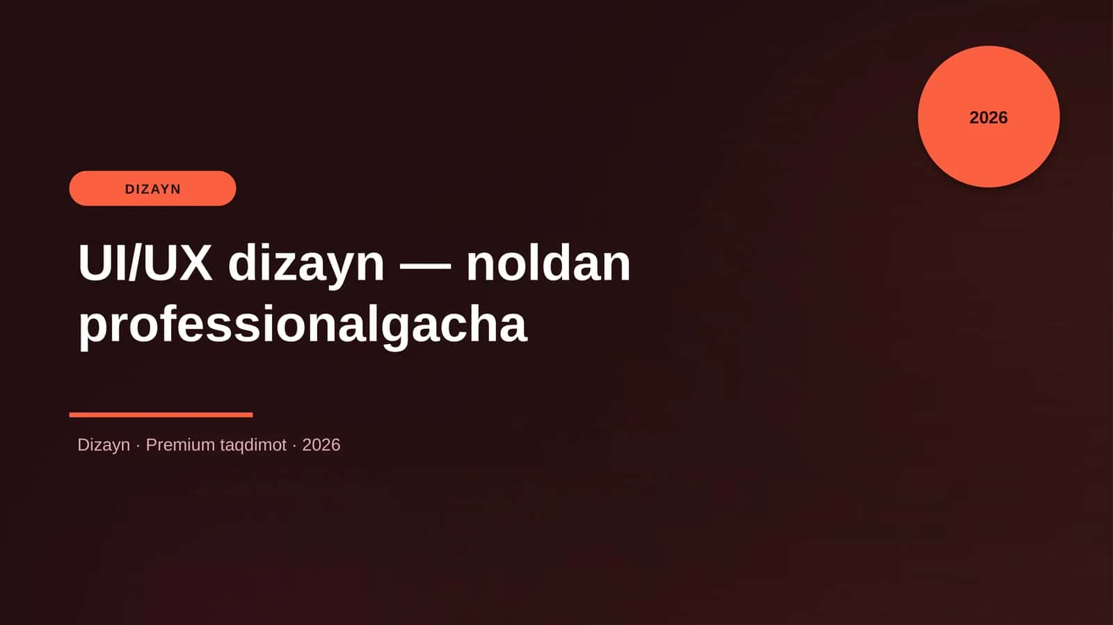 UI/UX dizayn — noldan professionalgacha
