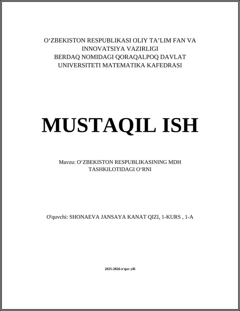 Oʻzbekistonning MDHga aʼzolik tarixi va motivlari