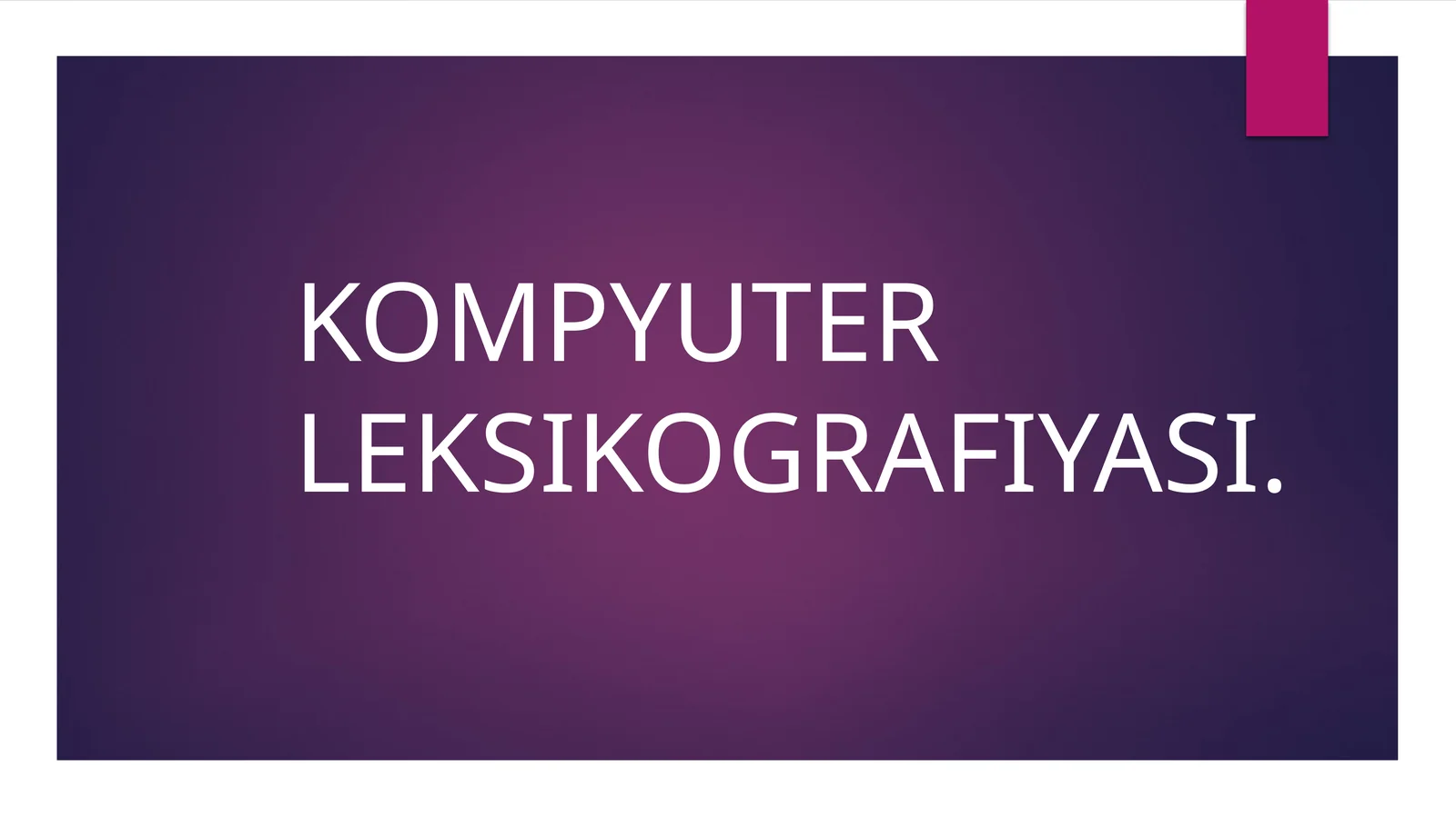 Kompyuter leksikografiyasi
