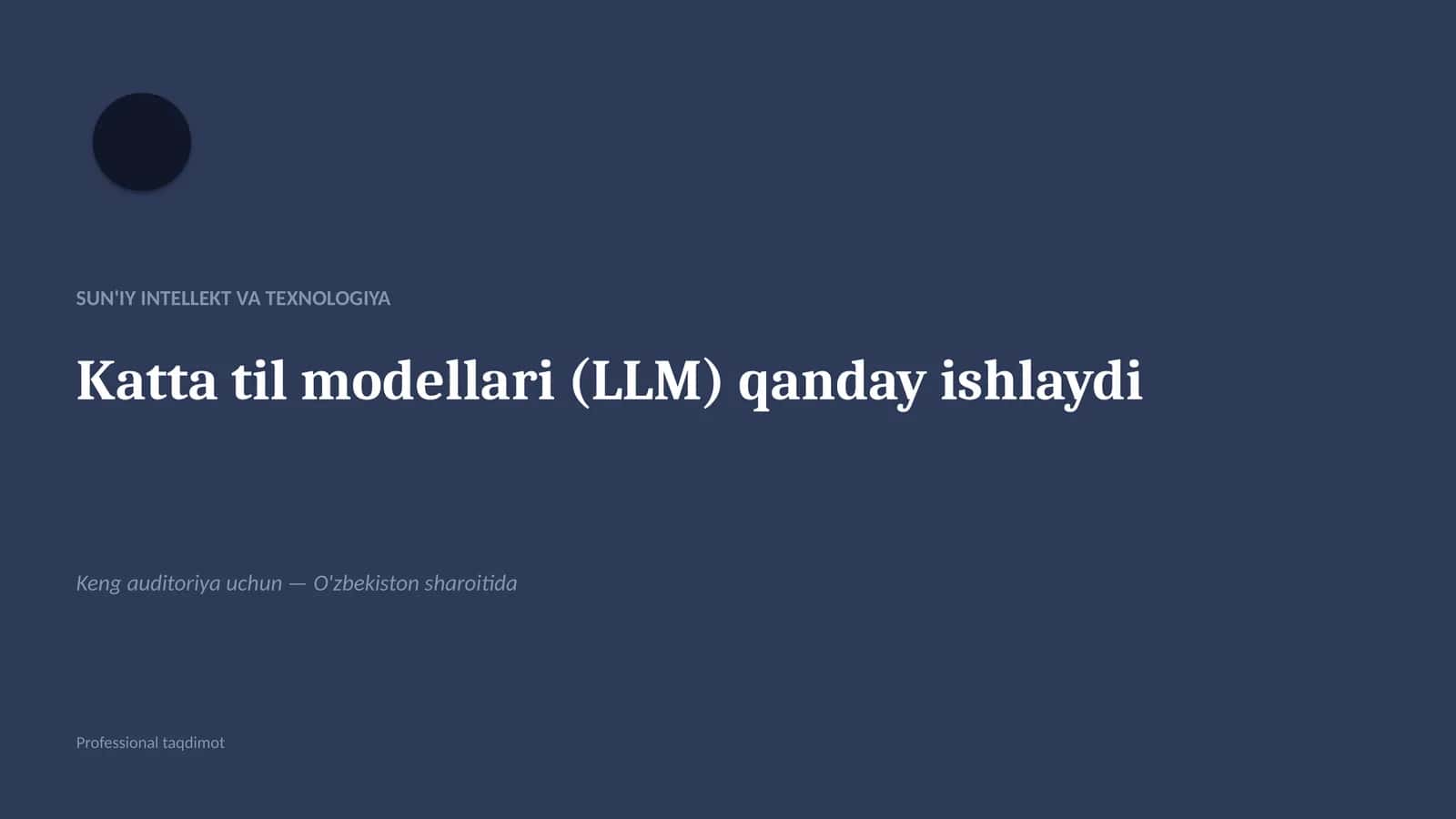 Katta til modellari (LLM) qanday ishlaydi