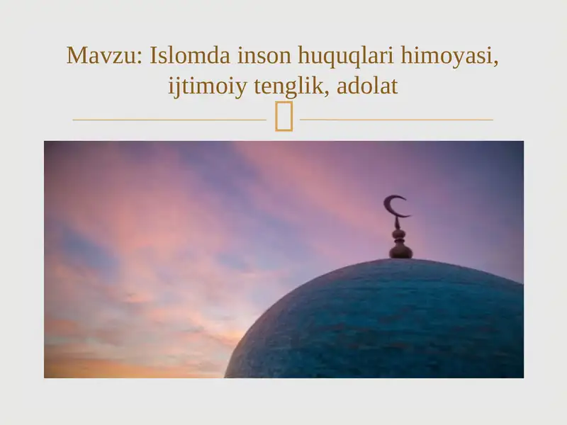 Islomda inson huquqlari