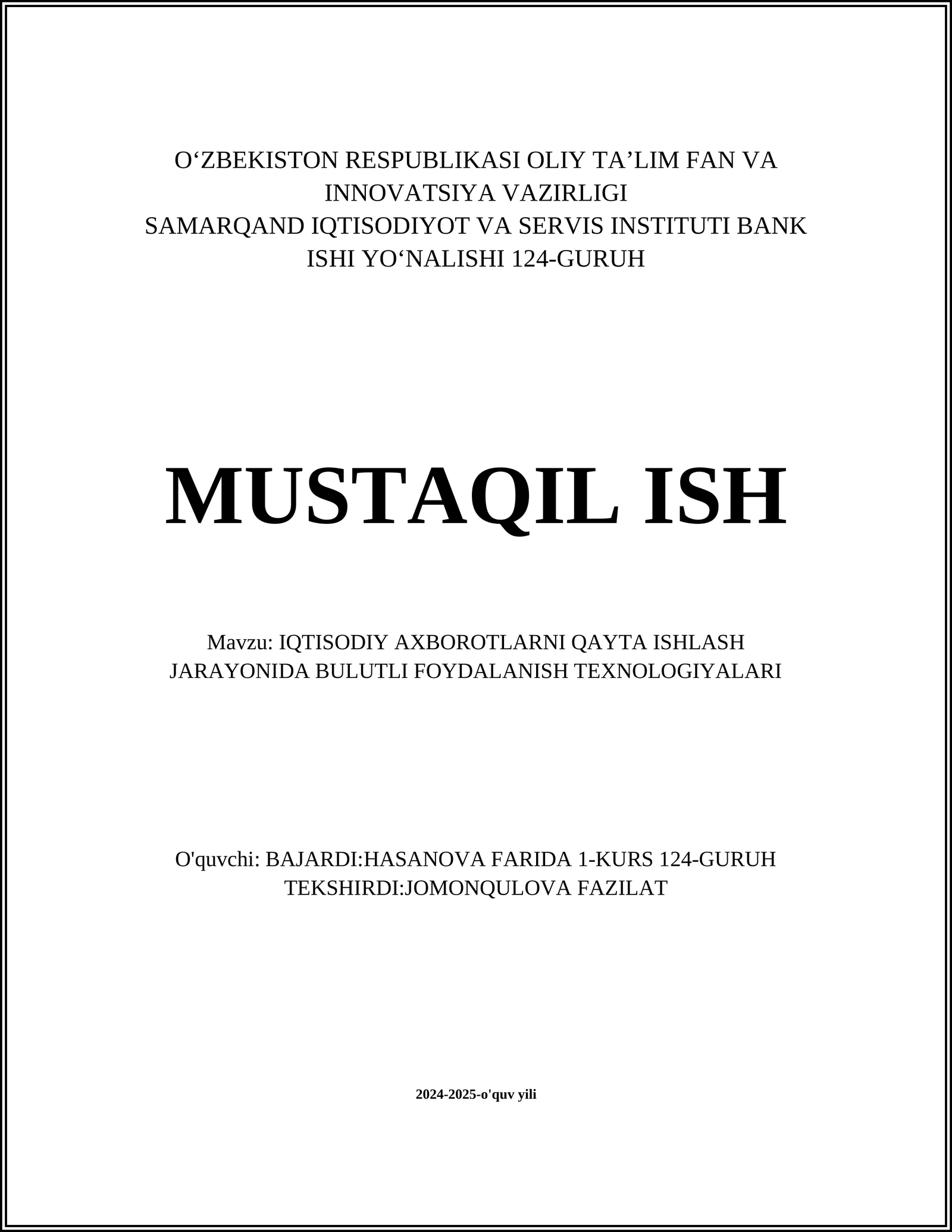 Bulutli hisoblash arxitekturasi