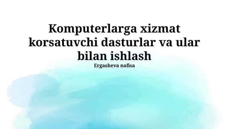 Kompyuter Xizmat Dasturlari