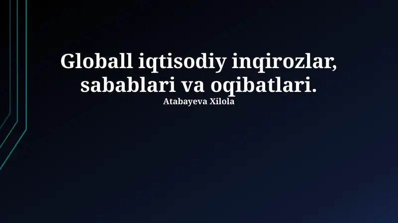 Global iqtisodiy inqirozlar