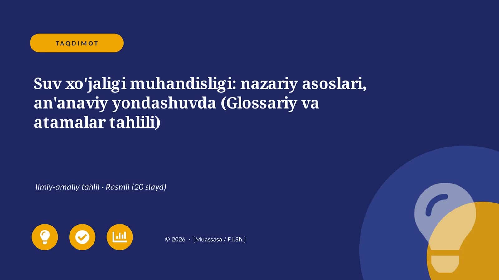 Suv xo'jaligi muhandisligi: nazariy asoslari, an'anaviy yondashuvda (Glossariy va atamalar tahlili)