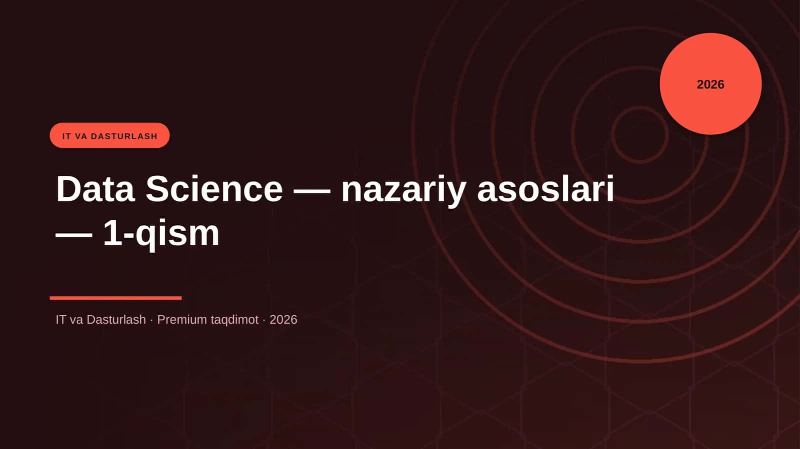 Data Science - nazariy asoslari - 1-qism
