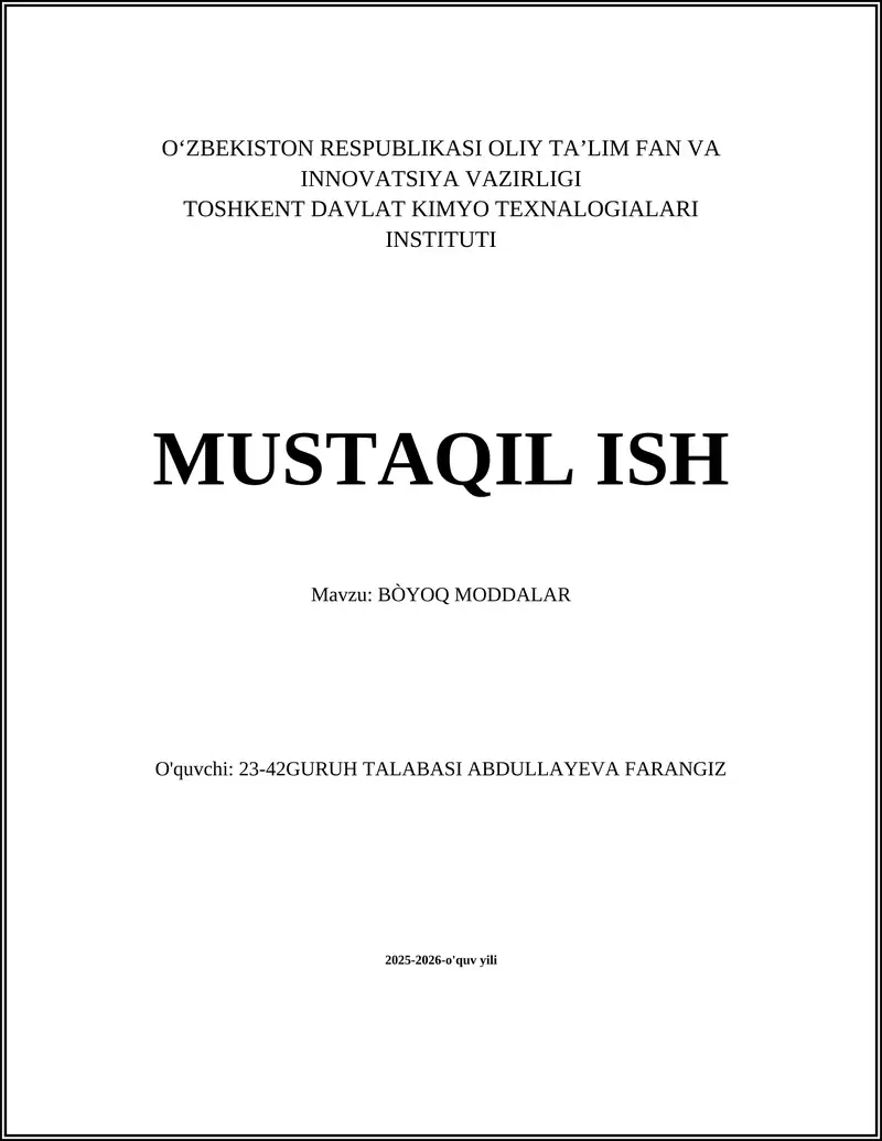 Bo'yoq moddalar