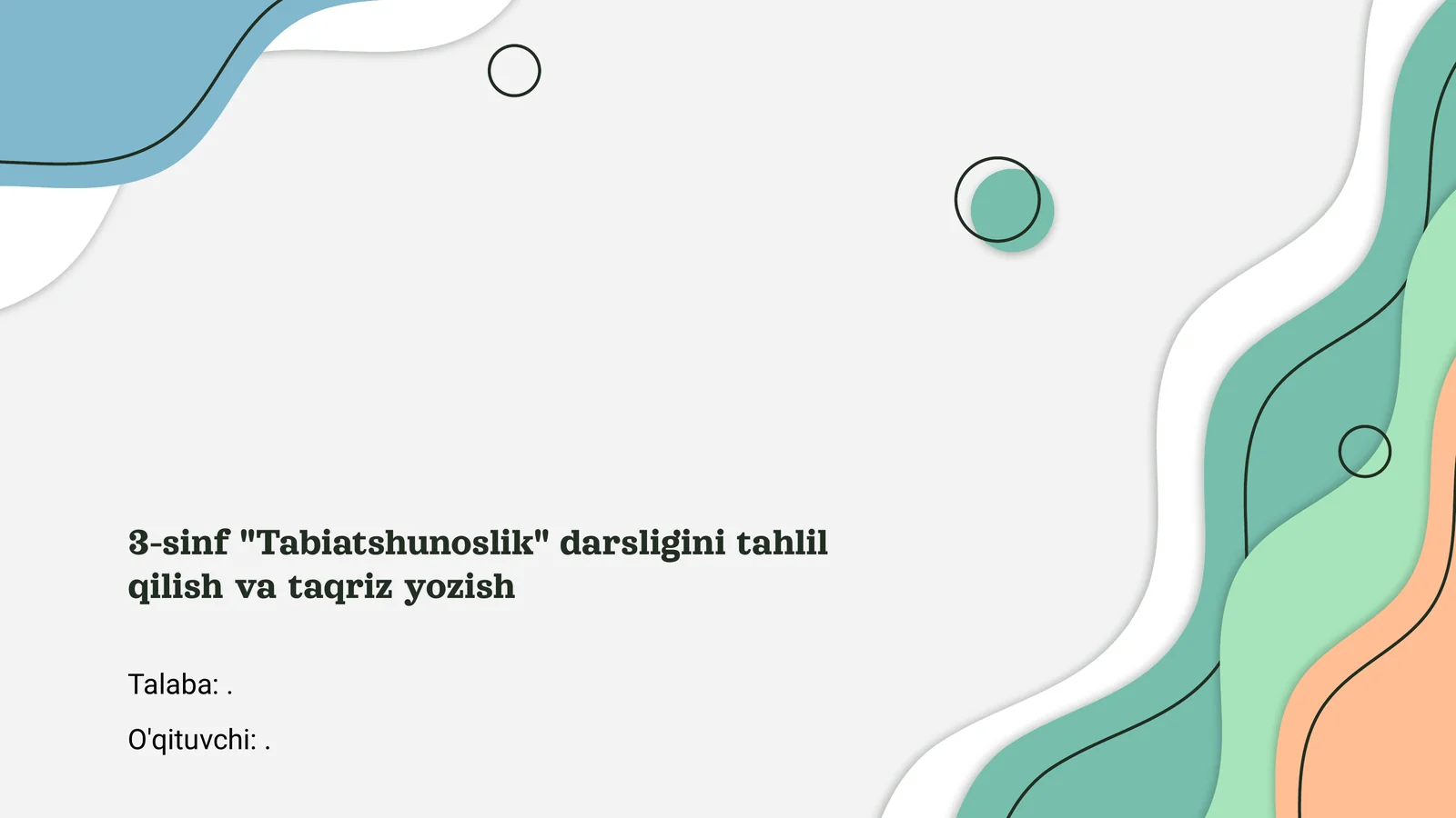 3-sinf "Tabiatshunoslik" darsligi