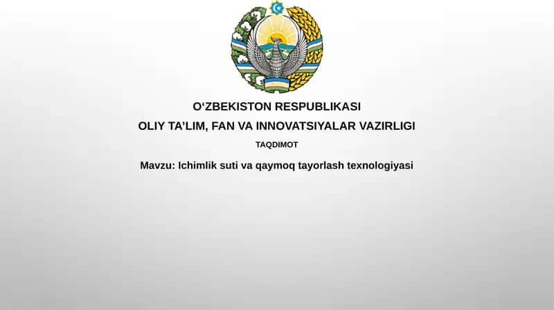 Ichimliksutivaqaymoqtayorlashtexnologiyasi