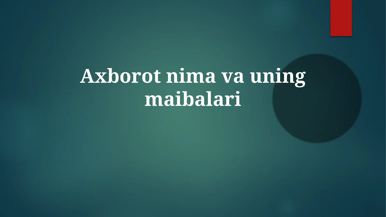 Og'zaki axborot manbalar