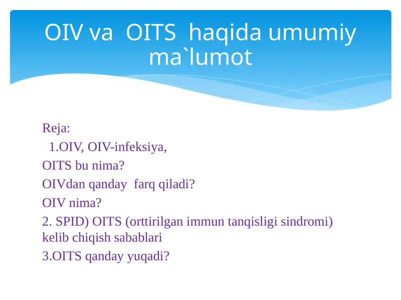 OIV, OIV-infeksiya, OITS