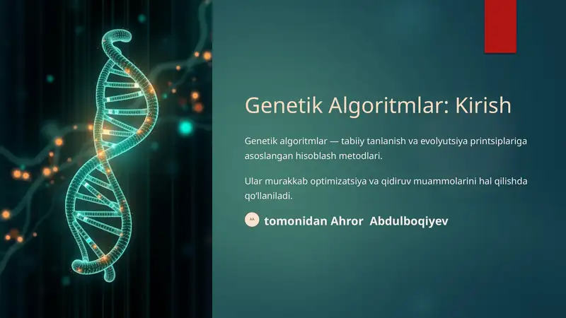 Genetik Algoritmlar