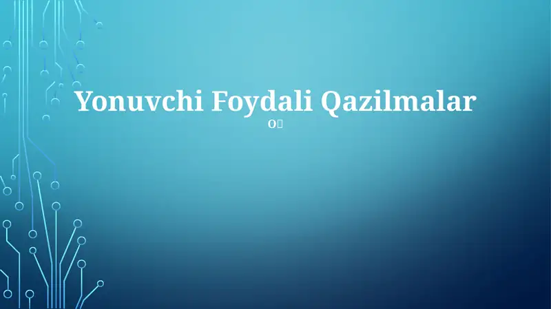 Foydali Qazilmalar